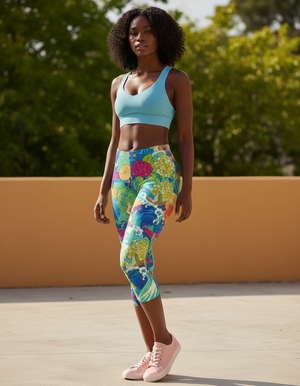 Sakura Capri Leggings Capri Leggings — Dripper