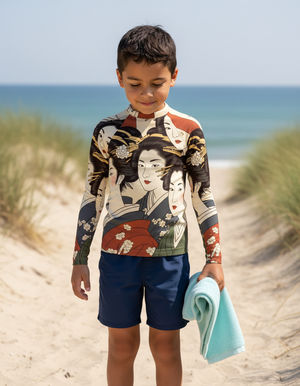 Burnt Sienna Yume Rash Guard Kids Rash Guard — Dripper