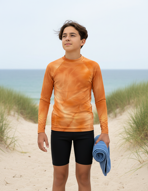 Citrus Orange Frost Rash Guard Youth Rash Guard — Dripper
