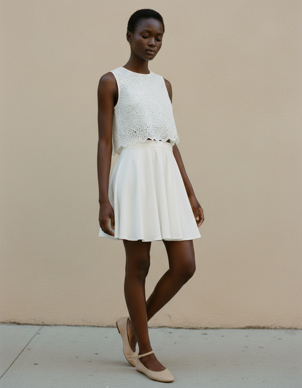 White Onyx Skater Skirt