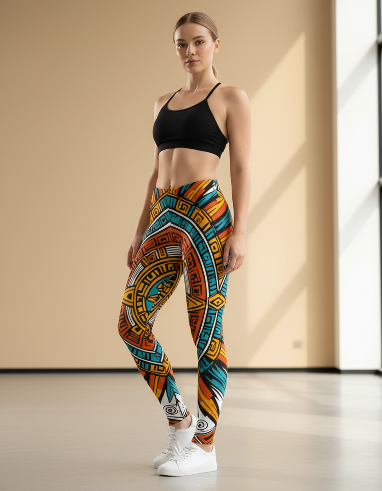 Women's Aztec Sun Pattern Leggings