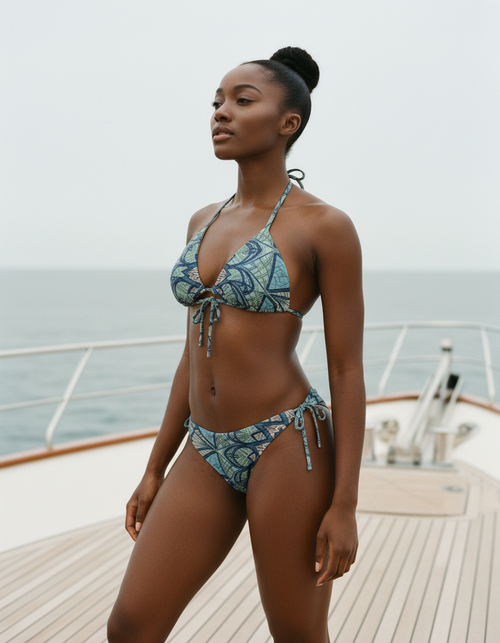 Blue Aura Lotus String Bikini String Bikini — Lolekai