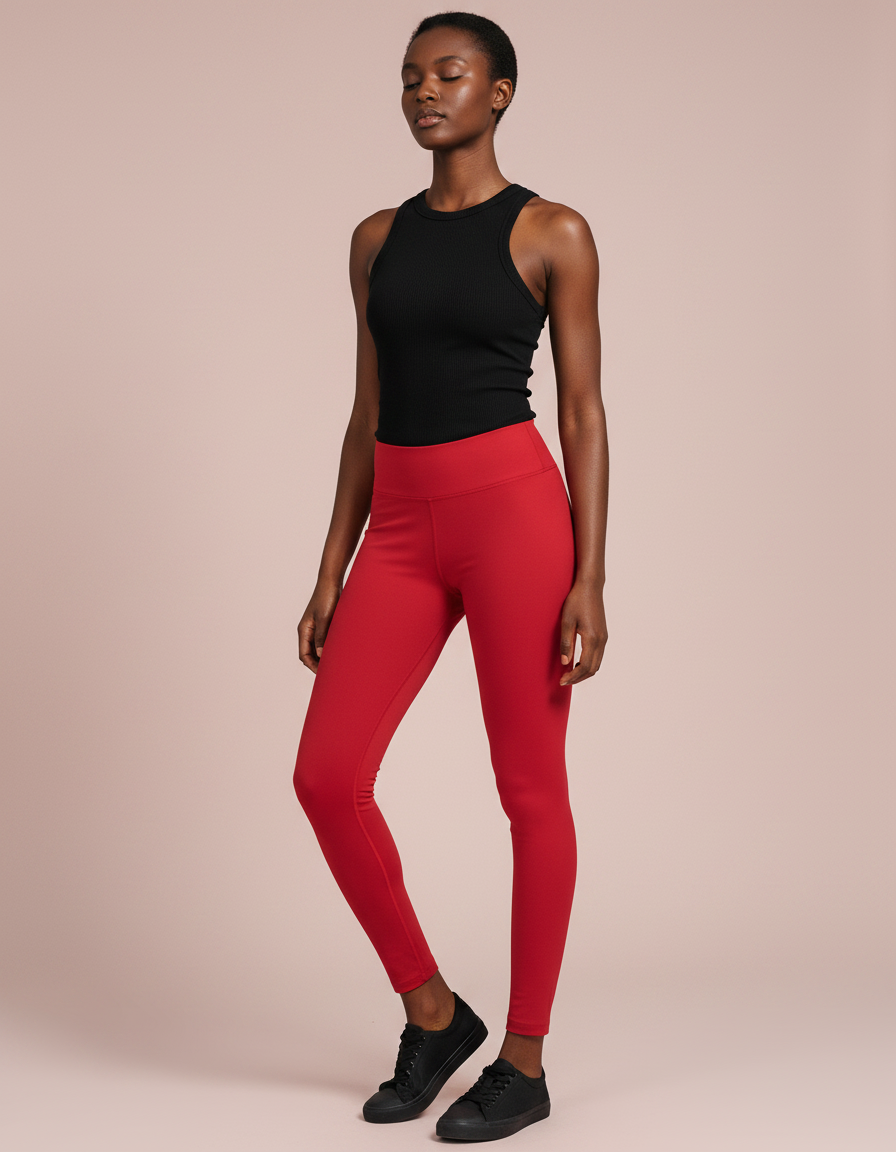 Full-Length Leggings in Bauhaus Red