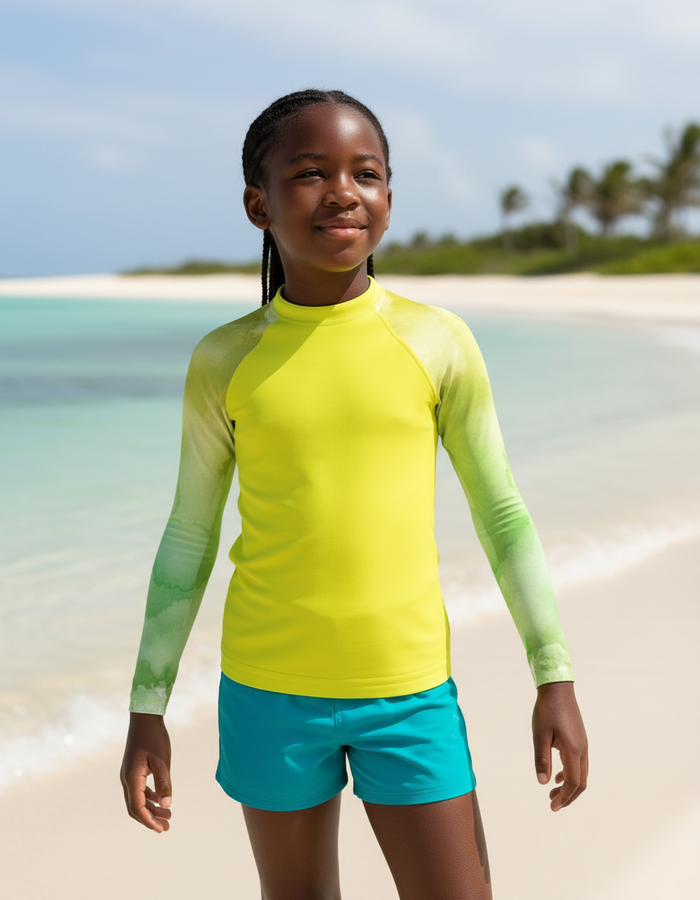 Rashguard — Kids Runway Chartreuse Mosaic