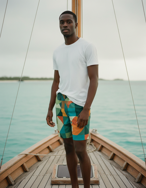 Transformative Teal Dwell men's swim trunks