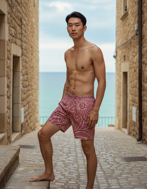 Dusty Rose Gelang men's swim trunks