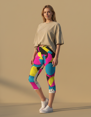 Zigzag Capri Leggings Capri Leggings — Dripper