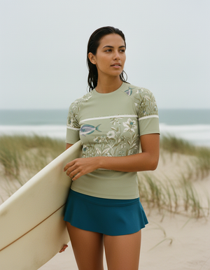 Women's Sage Chorus women's short-sleeve rashguards