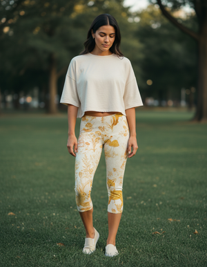 Lemon Yellow Haven Leggings Capri Leggings — Dripper