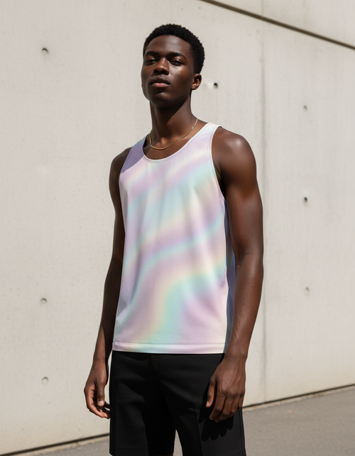 Men's White Onyx Nebula men's tank tops