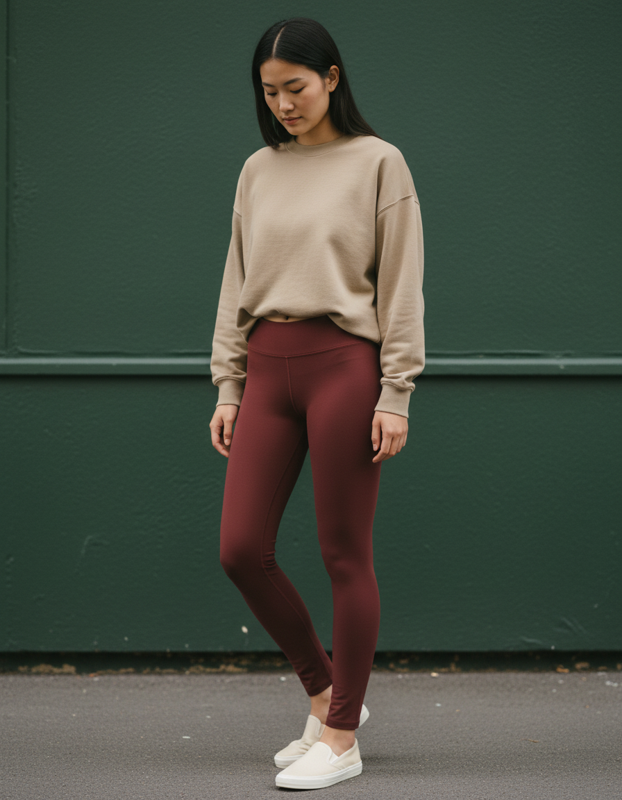 Full-Length Leggings in Garnet