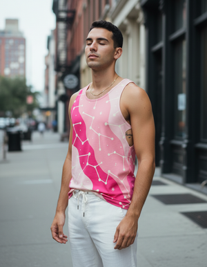 Hot Pink Nebula Tank Top Men's Tank Top — Dripper