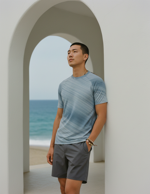 Orange men's short-sleeve rashguards — Dripper