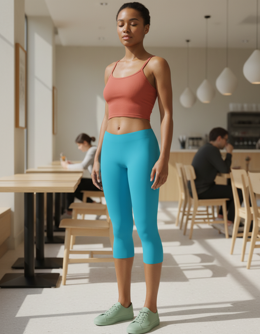 Capri Leggings in Pacific Blue