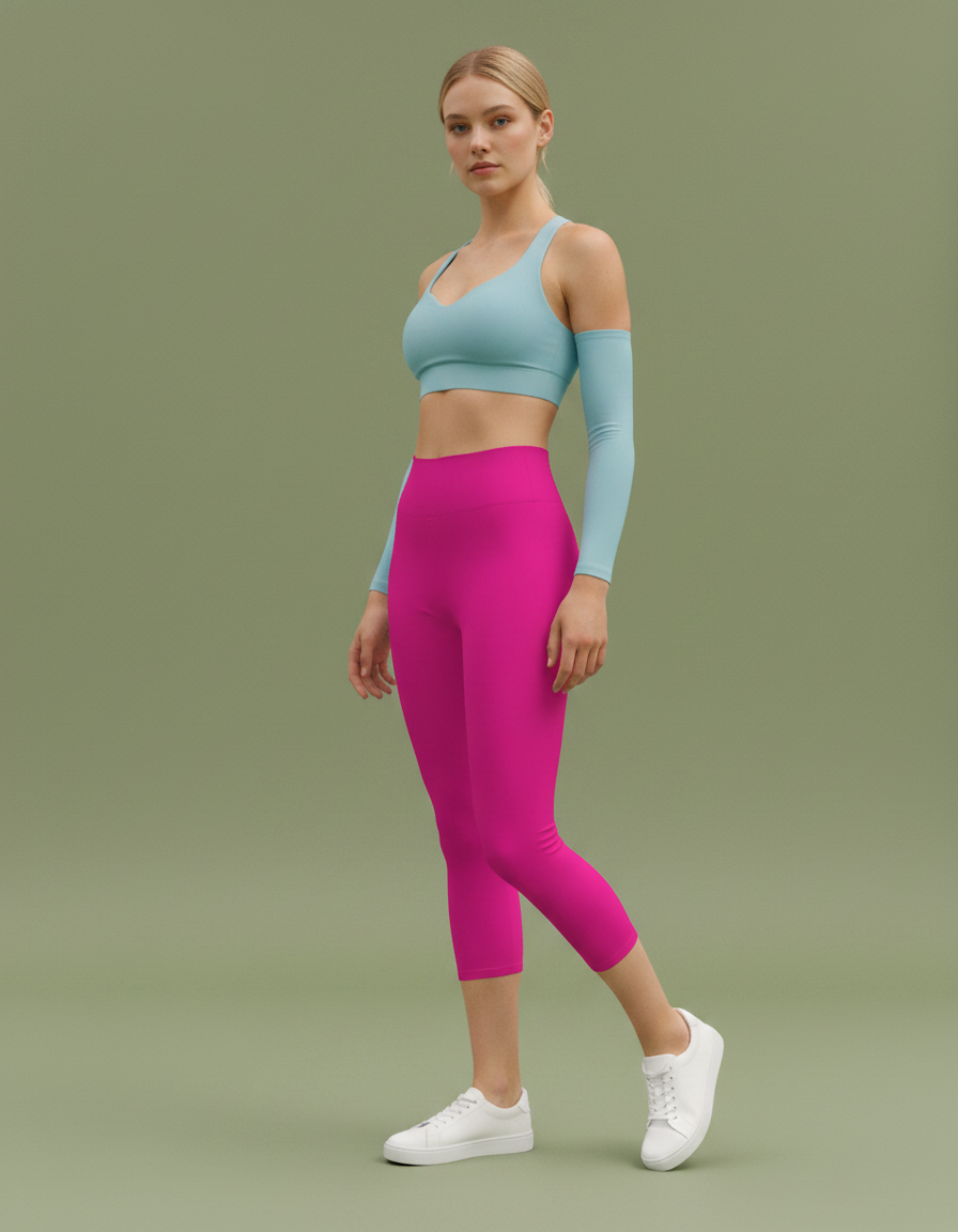 Capri-Yoga Leggings in Barbie Pink