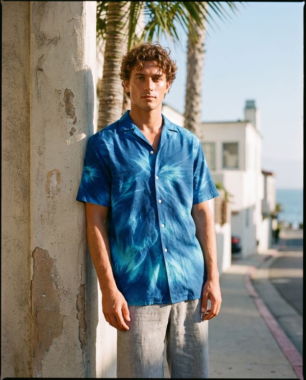 Ice-dye Collection hawaiian shirts