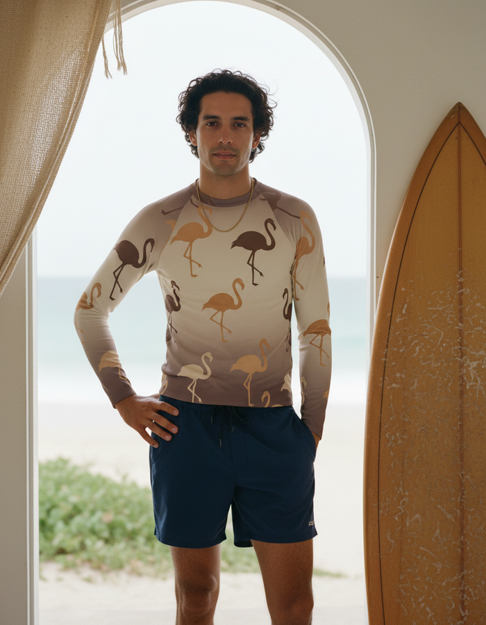 Rashguard — Men's White Onyx Coral