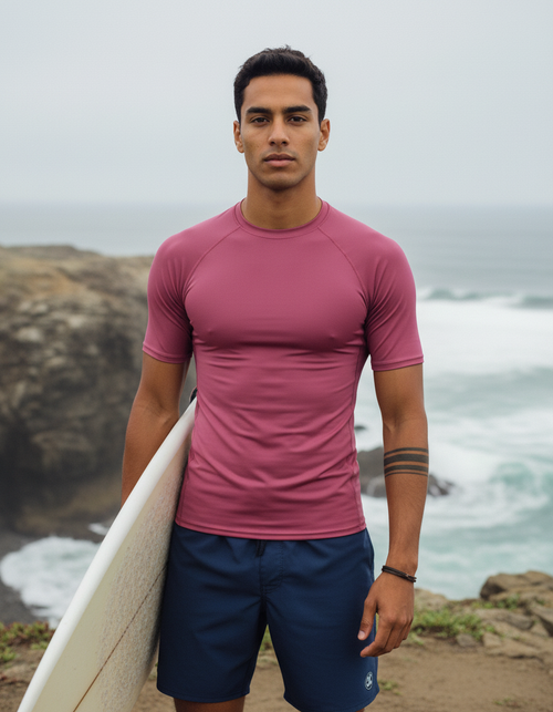 Raspberry Rash Guard Men's Rashguard — Lolekai