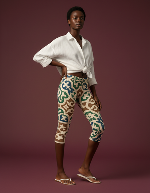 Mosaic Capri Leggings Capri Leggings — Dripper