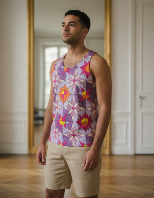 Burnished Lilac Kaleido Tank Top Men's Tank Top — Dripper