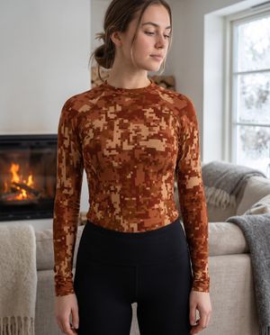 Burnt Sienna Veil Base Layer Top women's base layers