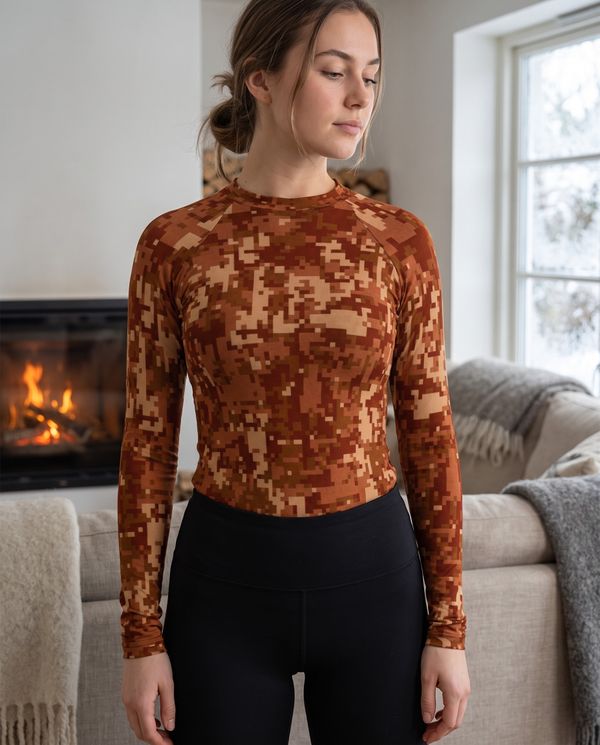 Women's Burnt Sienna Veil Base Layer Top