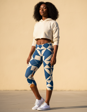 Mosaic Capri Leggings Capri Leggings — Dripper
