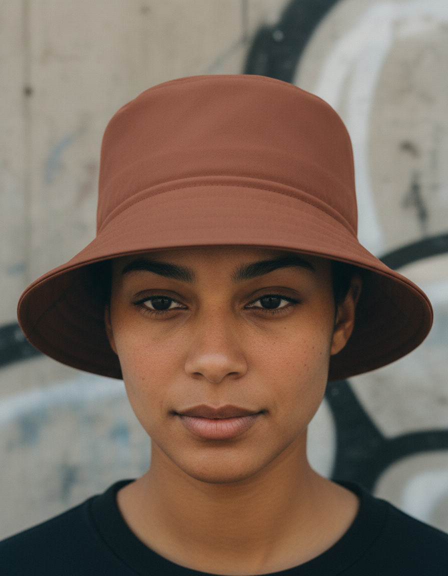 Bucket hat in Mahogany