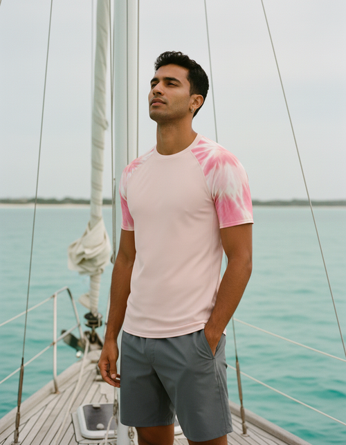 Millennial Pink Nebula Rash Guard Men's Rashguard — Dripper
