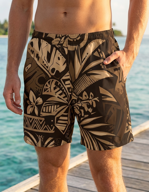Coffee Bean Lani Uli Men's Swim Trunks Men's Swim Trunks — Lolekai