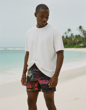 Citrus Orange Haze men's swim trunks