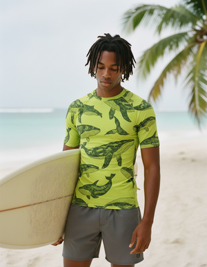 Neon Yellow Breeze Rash Guard Men's Rashguard — Lolekai