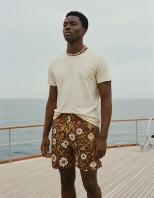 Muskmelon Acanthus men's swim trunks