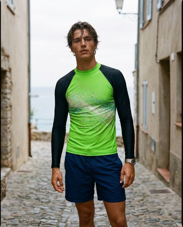Rashguard — Men's Neon Green Pixelate