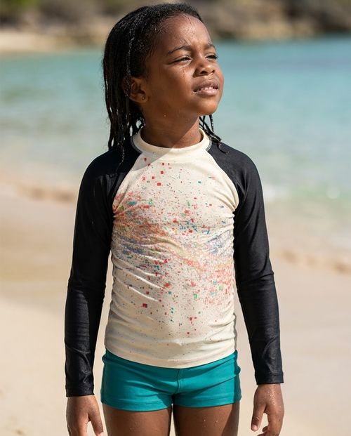 Kids Angora Pixelate Rash Guard Kids Rash Guard — Lolekai