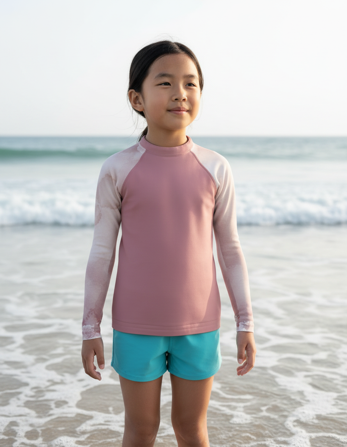 Rashguard — Kids Dusty Rose Mosaic