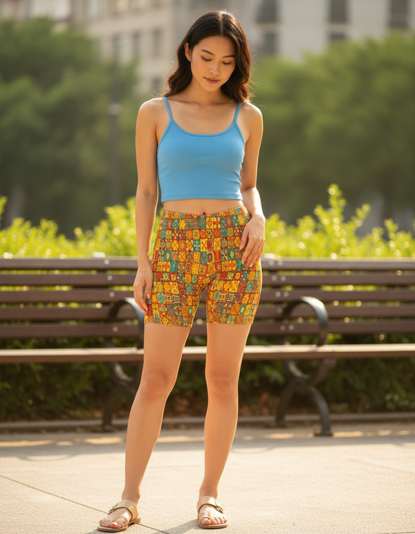 Women's Mosaic Tile Short Shorts