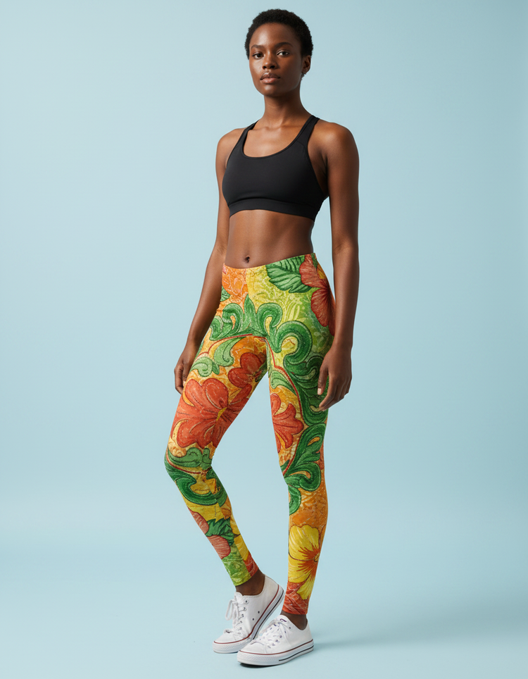 Women's Hawaiian Quilt Pattern Leggings