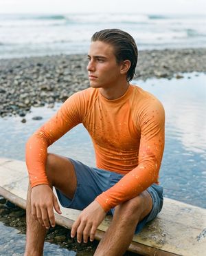 Men's Citrus Orange Riptide men's rashguards