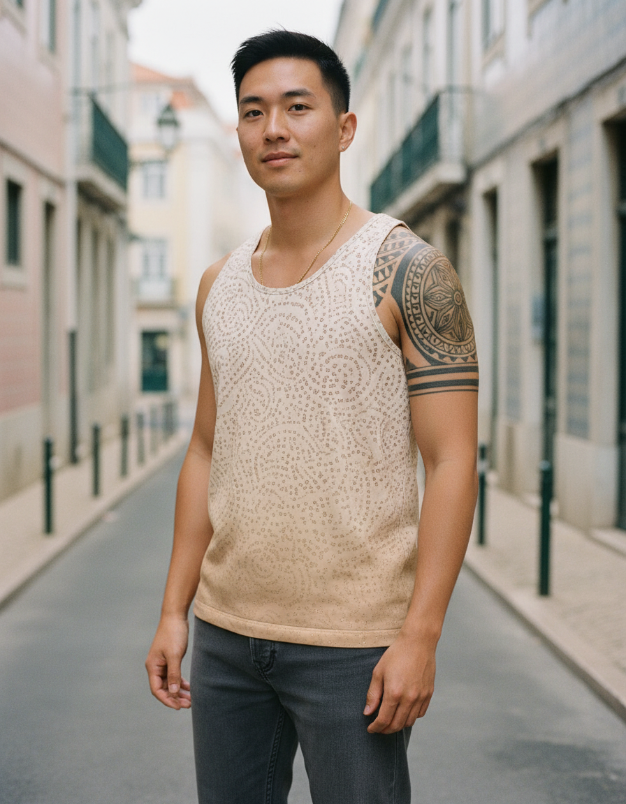 Men's White Onyx Gulab men's tank tops