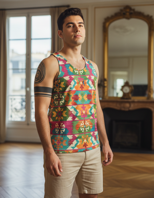 Men's Burnt Sienna Zamzam tank tops