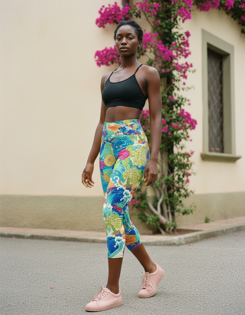 Turquoise capri yoga leggings — Dripper