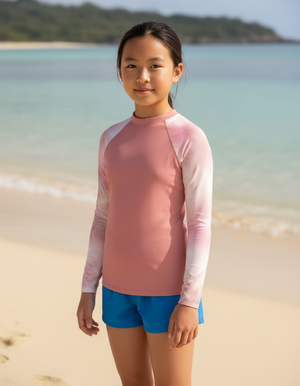 Tea Rose Frost Rash Guard Youth Rash Guard — Dripper