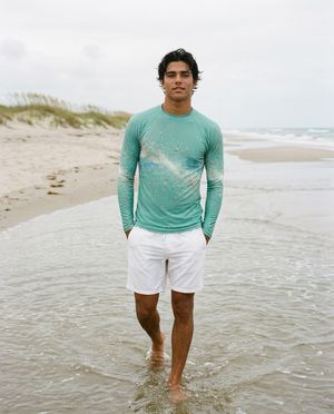 Jelly Mint Pixelate Rash Guard Men's Rashguard — Lolekai