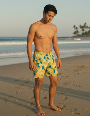 Lemon Yellow Nami men's swim trunks