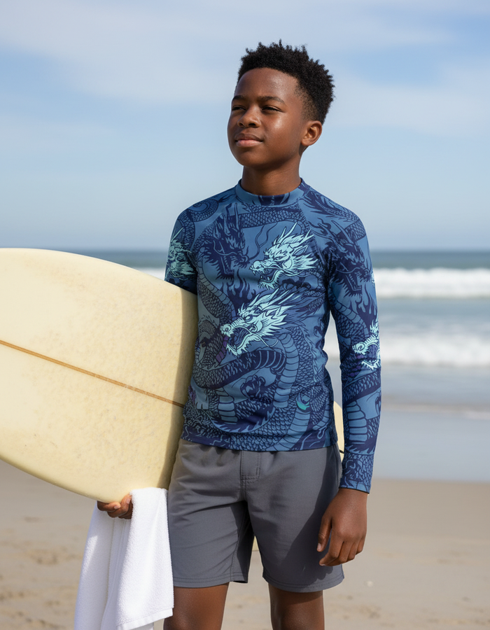Rashguard — Youth Midnight Blue Ember