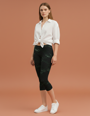 Runway Emerald Eclipse Leggings Capri Leggings — Dripper
