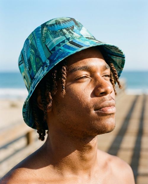 Unisex Turquoise Abyss Bucket Hat Bucket Hat — Lolekai