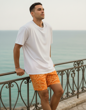 Citrus Orange Gelang men's swim trunks