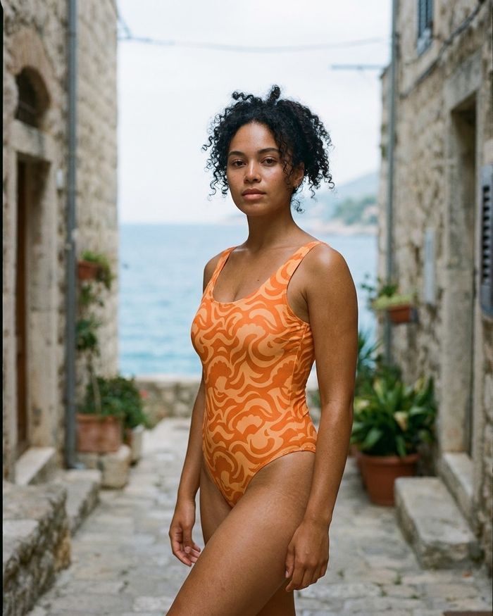 One-Piece — Citrus Orange Aqua Facet